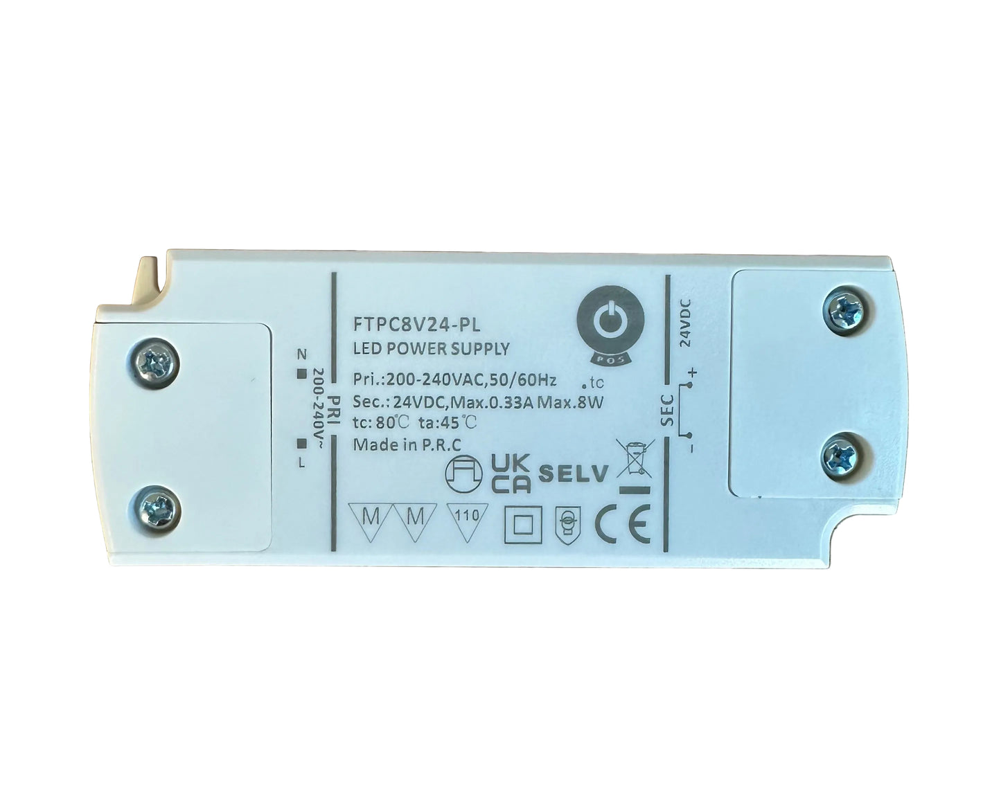 POS Power FTPC8V-24-PL 8W 24V/0.33A LED Power Supply - LED Retro