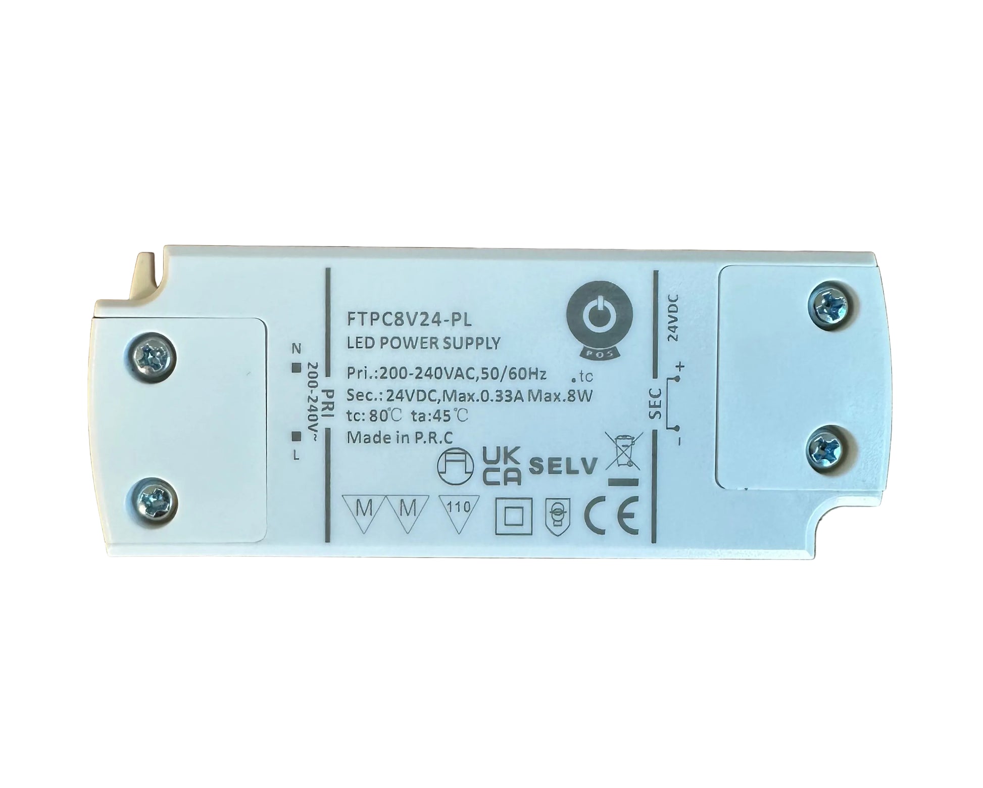 POS Power FTPC8V-24-PL 8W 24V/0.33A LED Power Supply - LED Retro
