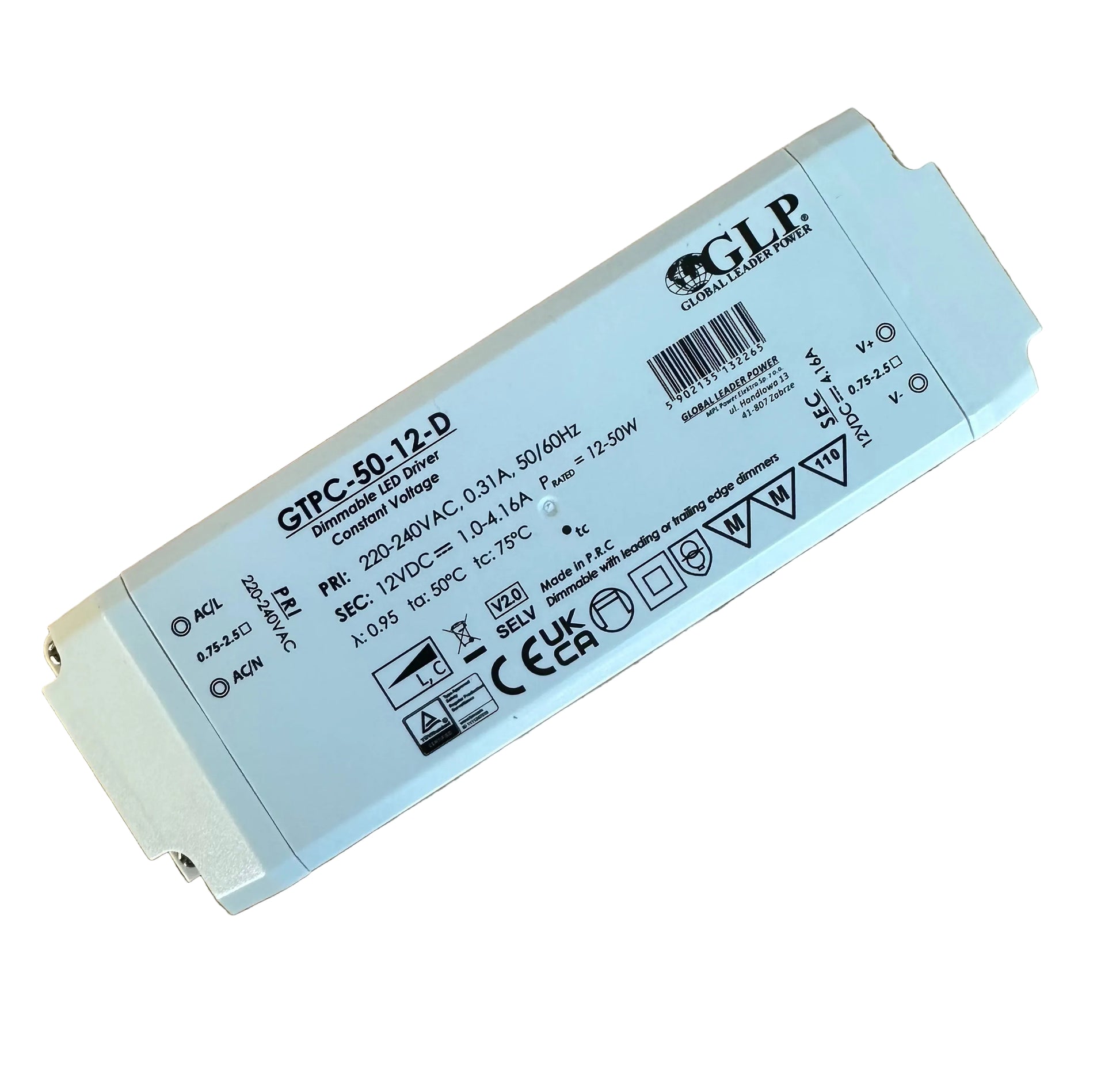 GTPC-50-12-D 50W 12V 0-4.16A Triac Dimmable LED Driver - LED Retro
