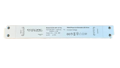 ECOPAC ELED-30P-12T-SL 30W 12V Slimline Triac/Phase-Cut Dimmable LED Driver - LED Retro