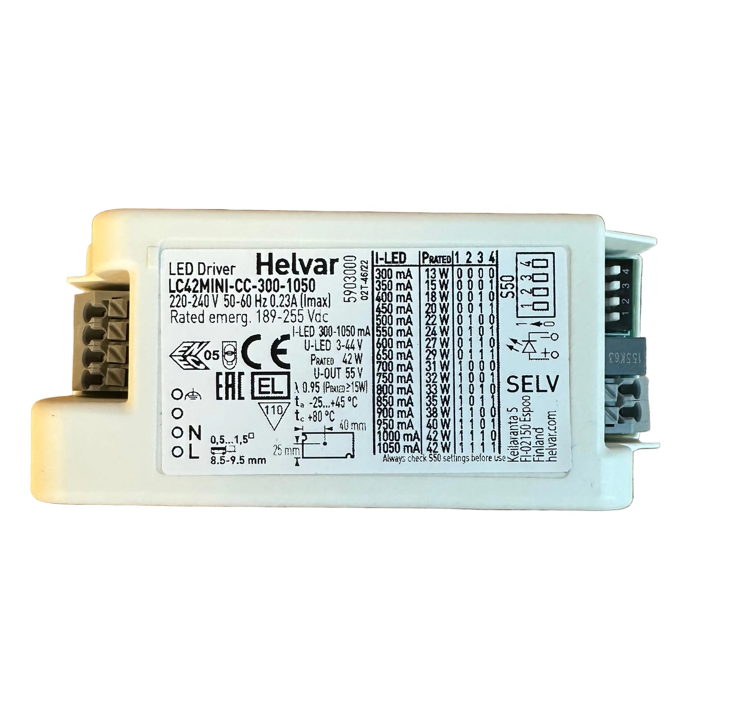 Helvar LC42MINI-CC-300-1050 - LED Retro