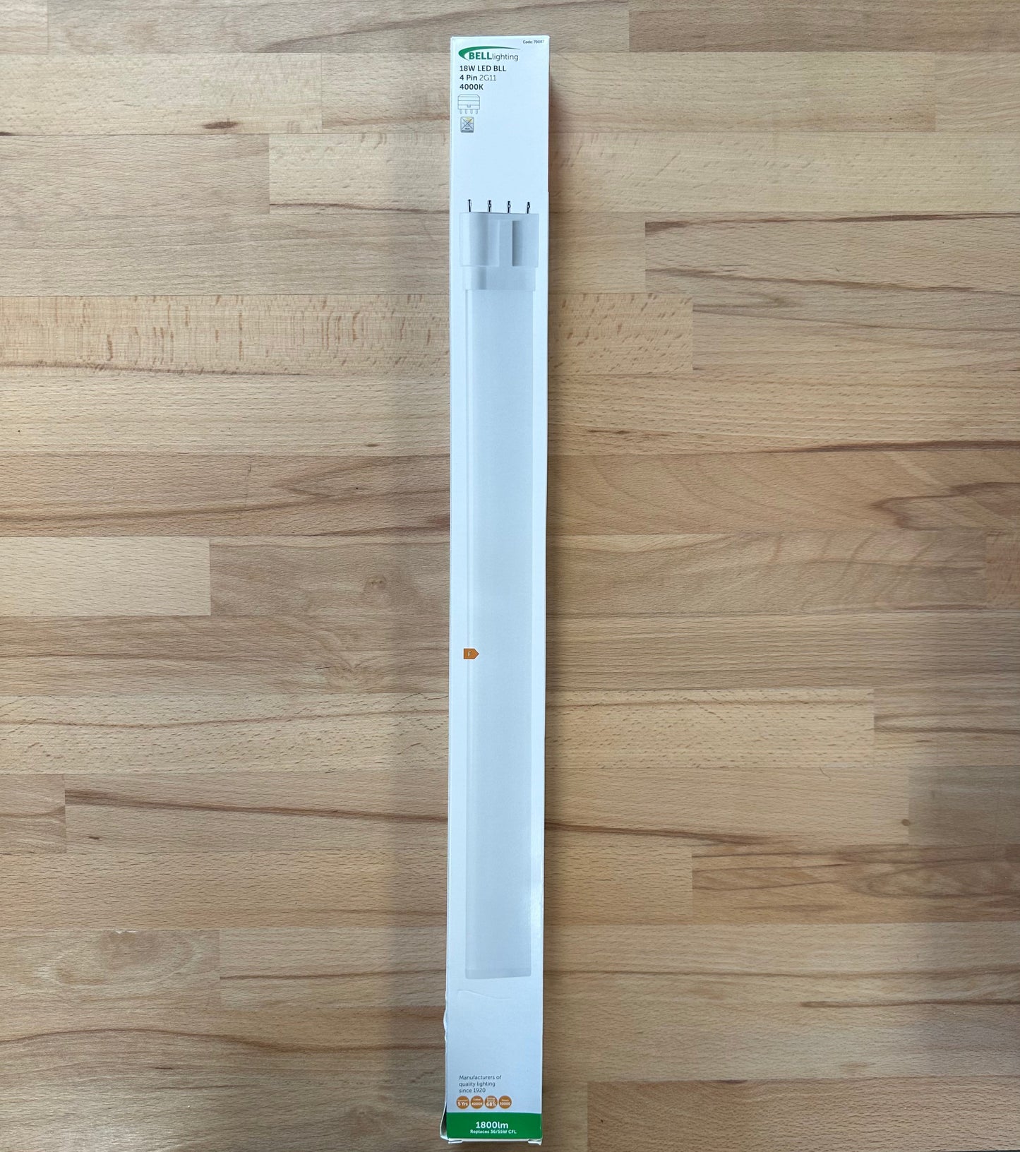 Bell LED 18W Thermoplastic BLL 4 Pin Bypass - 2G11 - 4000K - 70087 - LED Spares
