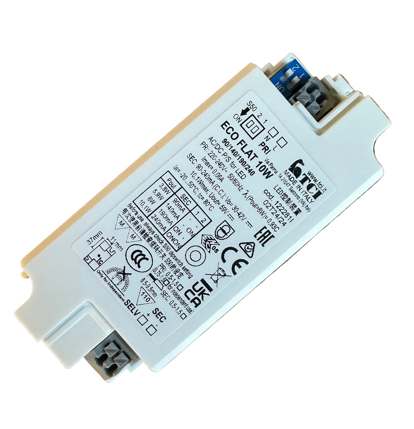 TCI 122281l ECO FLAT 10W 90/140/190/240 3.8-10.1W 30-42V LED Driver - LED Retro