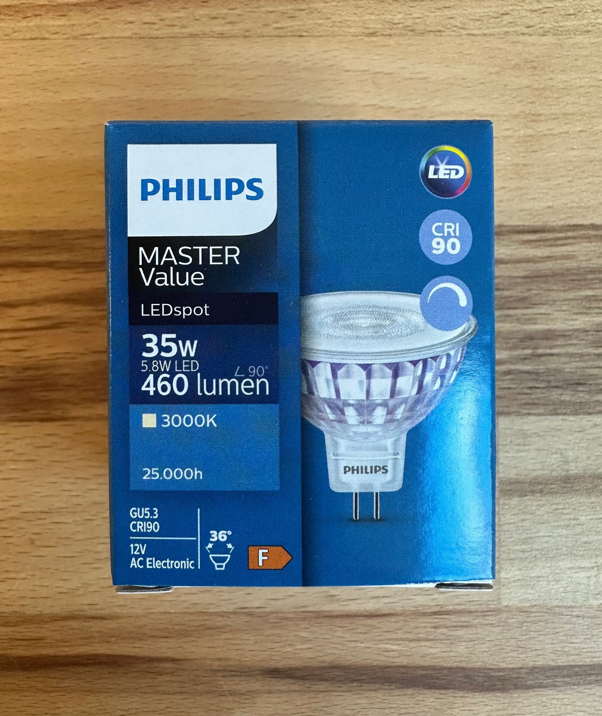Philips Master Value LEDspot GU5.3 MR16 5.8W 460lm 36D Warm White Dimmable - LED Retro