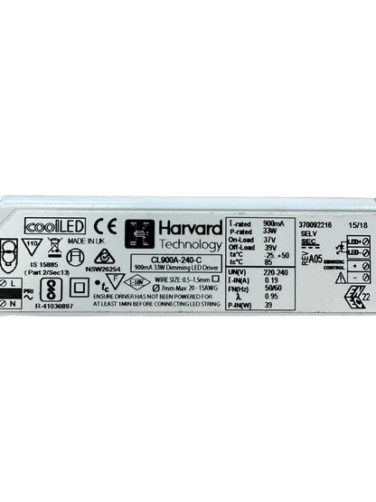 Harvard CL900A-240-C 9.72-33W 900mA 1-10V Dimmable LED Driver -LED Retro