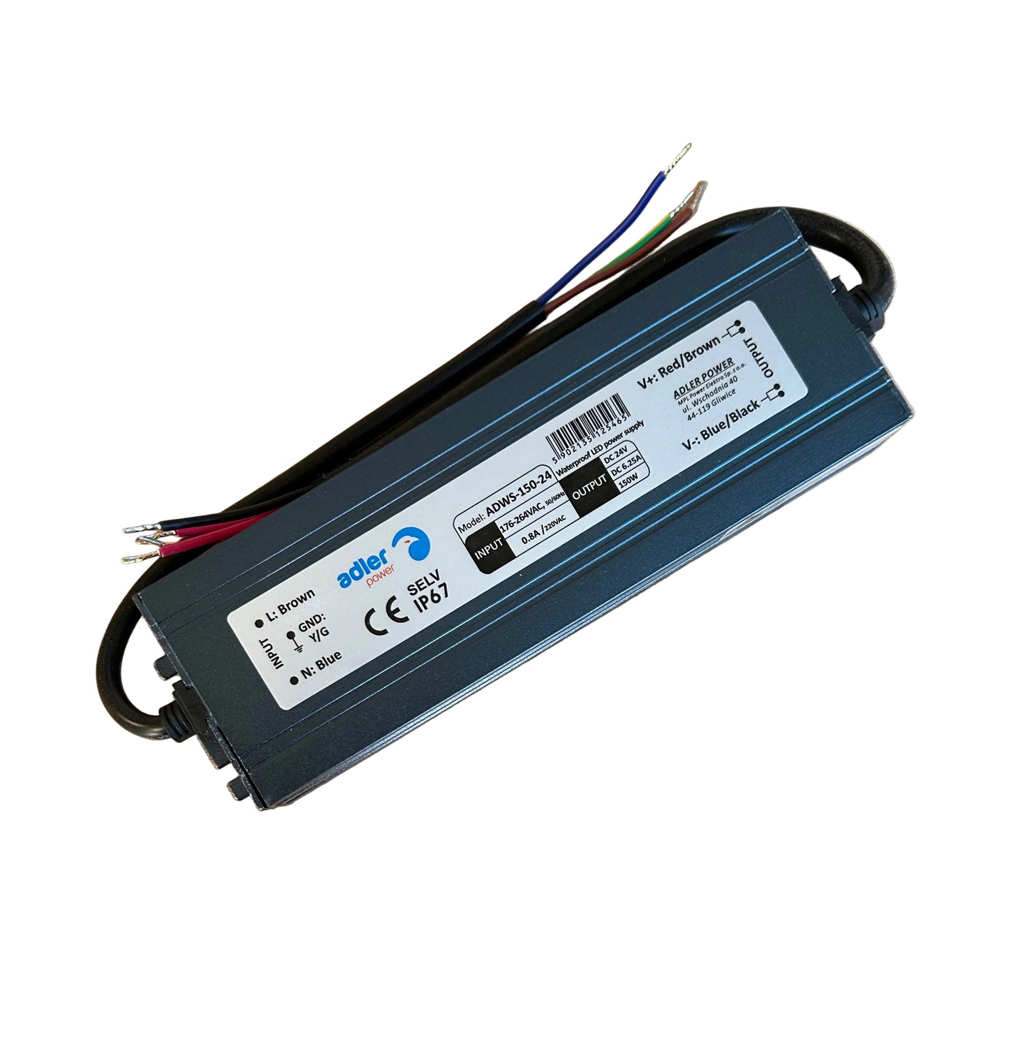 ADLER ADWS-150-24 24V/6.25A 150W IP67 LED Power Supply - LED Retro