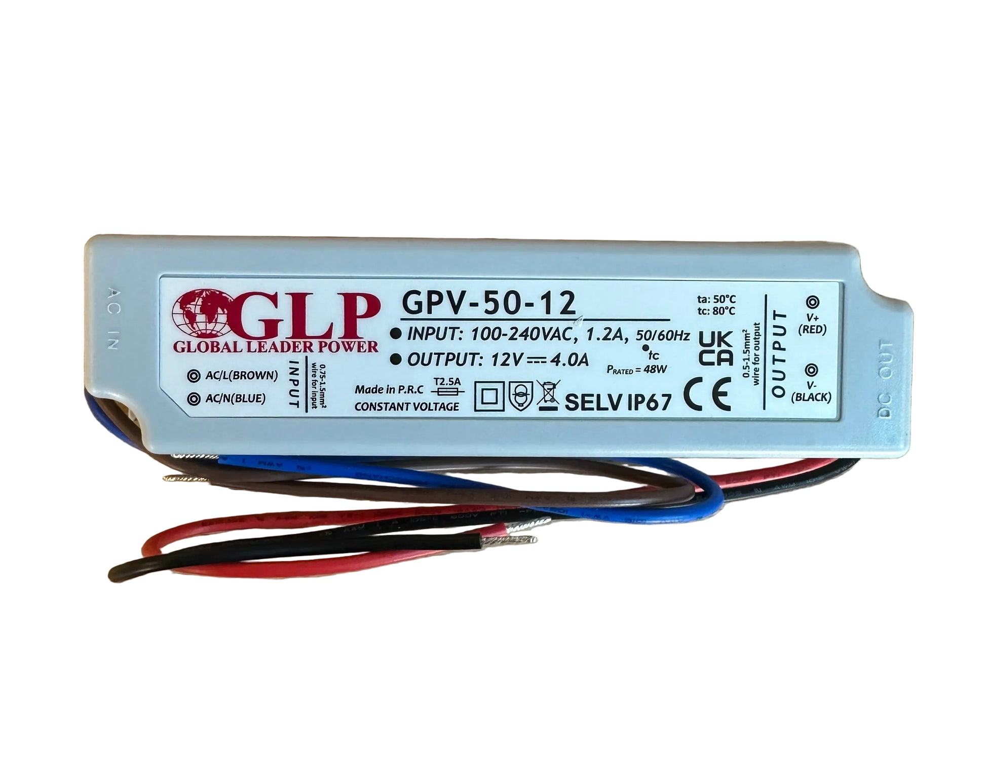 GLP GPV-50-12 48W 12V/4A IP67 LED Power Supply -LED Retro