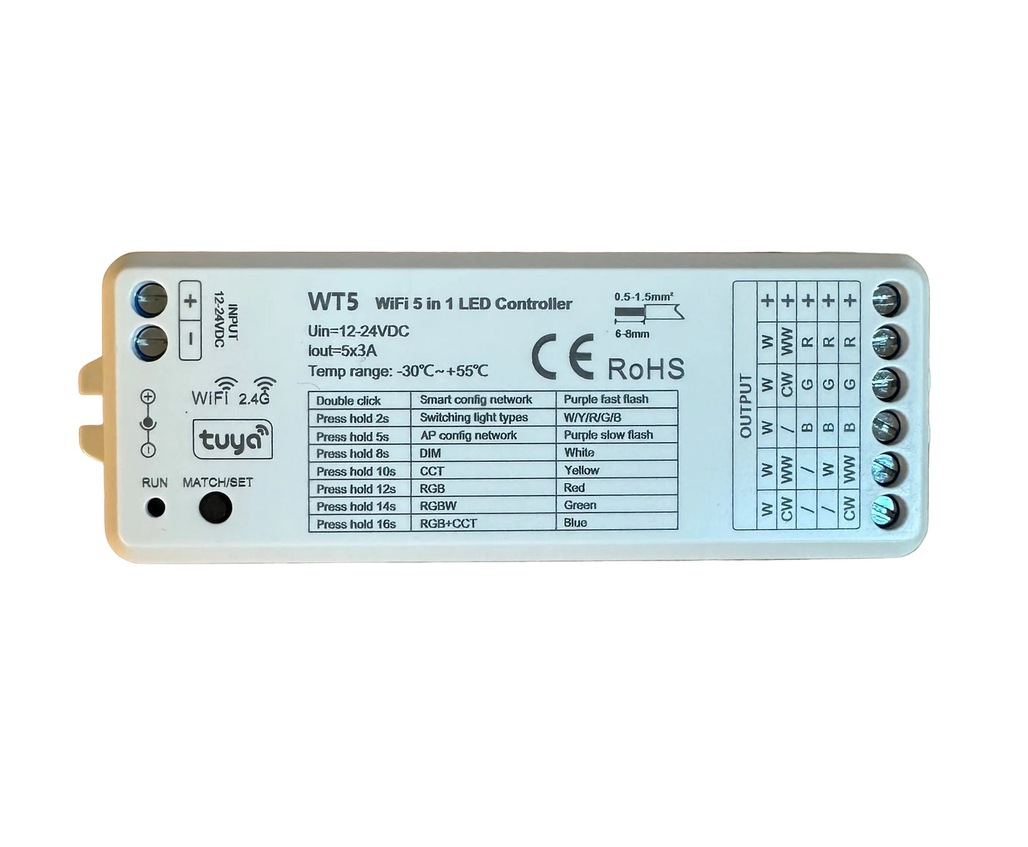 Skydance WT5 Smart Wireless 5 in 1 WiFi LED Controller, APP/Voice Control - LED Retro