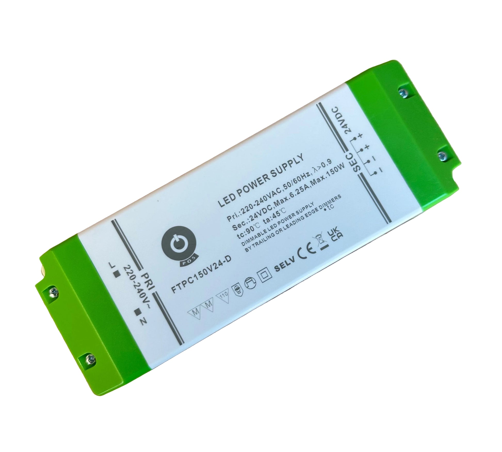 POS Power FTPC150V24-D 150W 24V/6.25A Triac Dimmable LED Power Supply - LED Retro