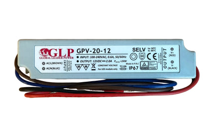 GLP GPV-20-12 24W 12V/2A IP67 LED Power Supply - LED Retro