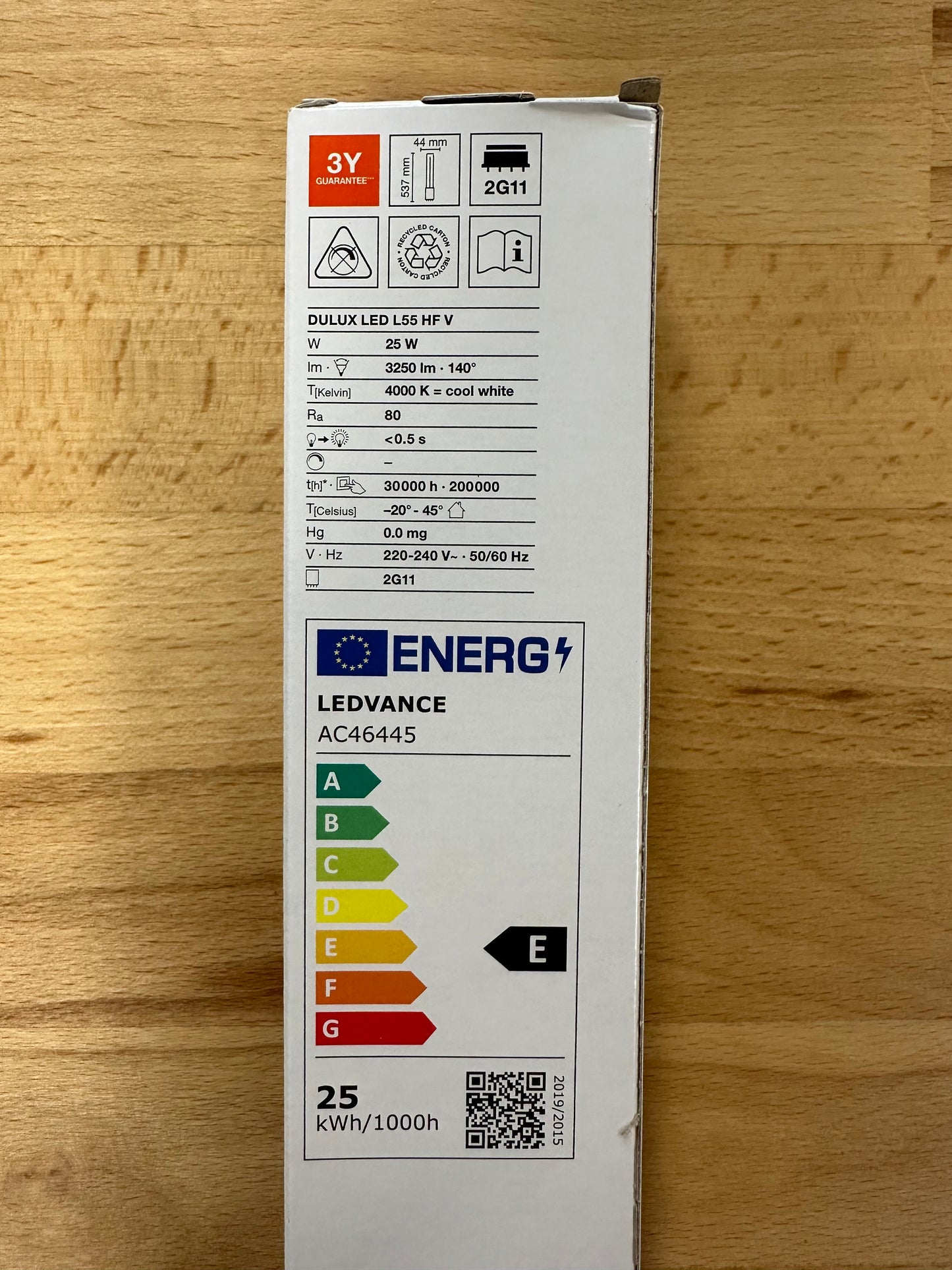 4058075822191 = DULUX LED L55 HF & AC MAINS VALUE 25W 840 2G11 - 3250lm - LED Retro