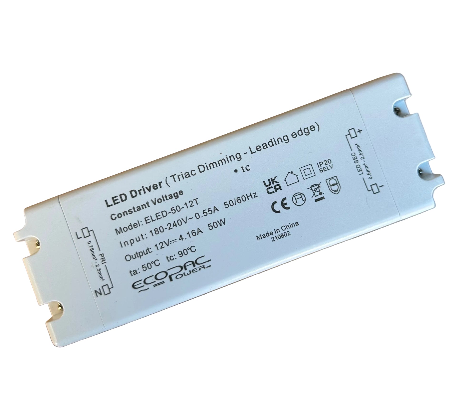 Ecopac ELED-50-12T 50W Constant Voltage 12V Triac Dimmable LED Driver - LED Retro