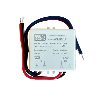 MW Power MPL-06-12 6W 500mA 12V LED Power Supply - LED Retro