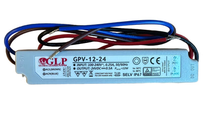 GLP GPV-12-24 12W 24V 0.5A IP67 LED Power Supply - LED Retro