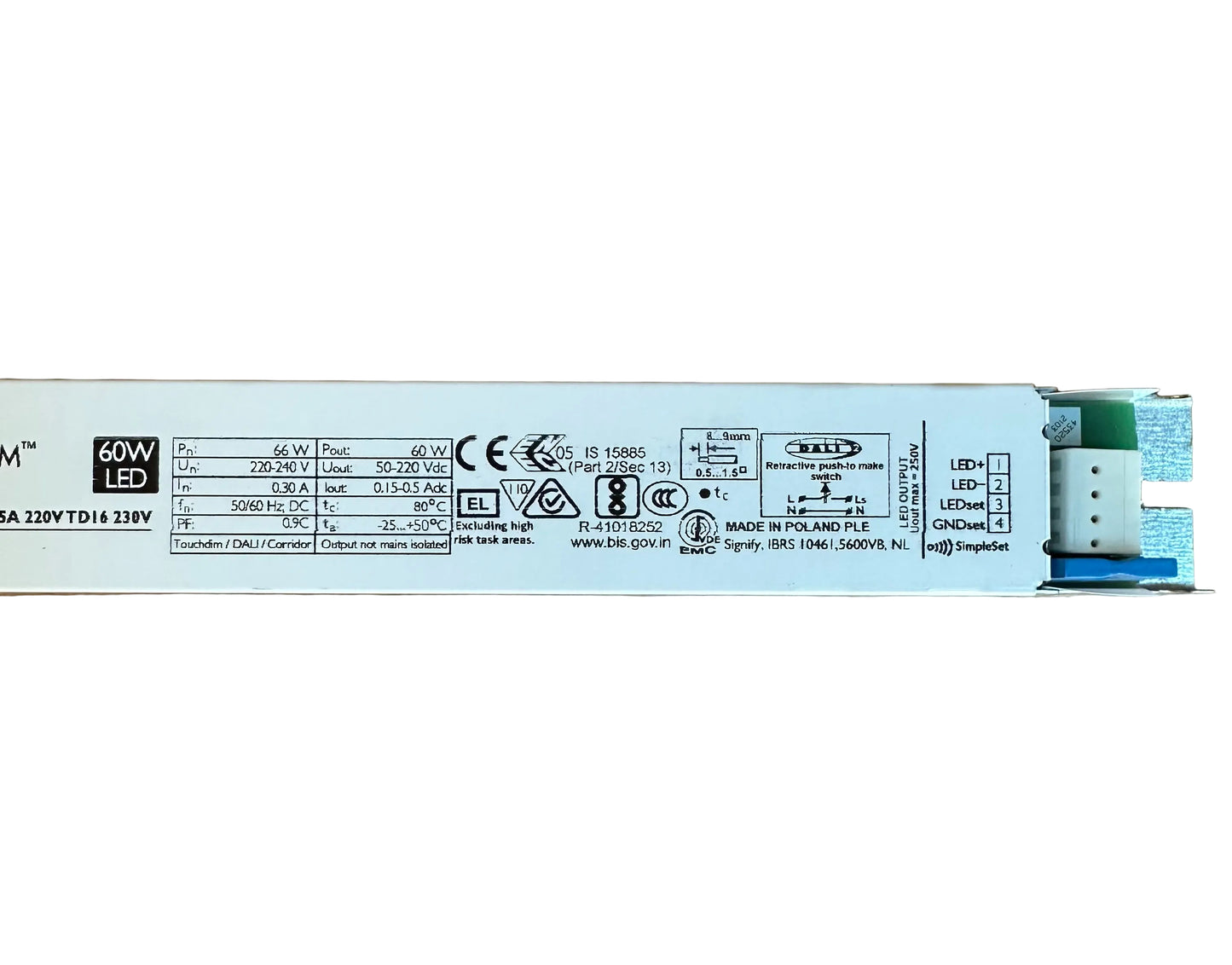 Philips 929001681606 Xitanium 60W 0.15-0.5A 220V TD16 230V - LED Spares