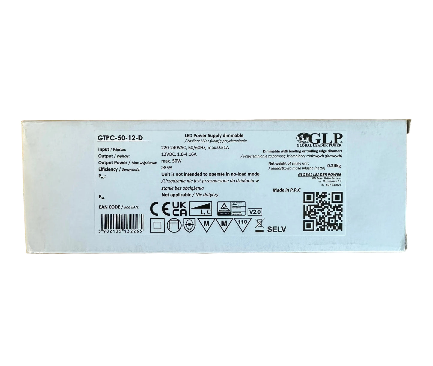 GTPC-50-12-D 50W 12V 0-4.16A Triac Dimmable LED Driver - LED Retro