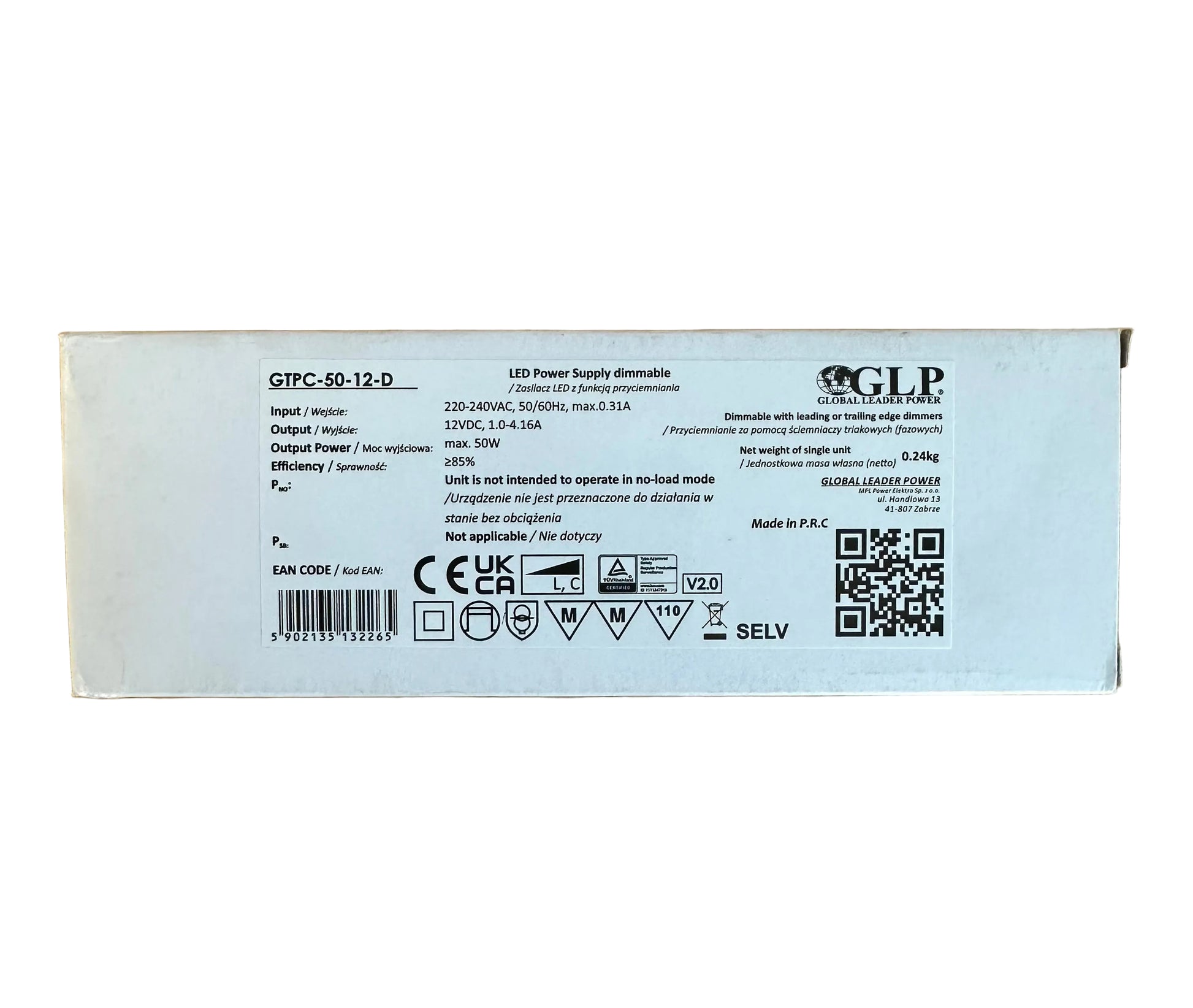 GTPC-50-12-D 50W 12V 0-4.16A Triac Dimmable LED Driver - LED Retro
