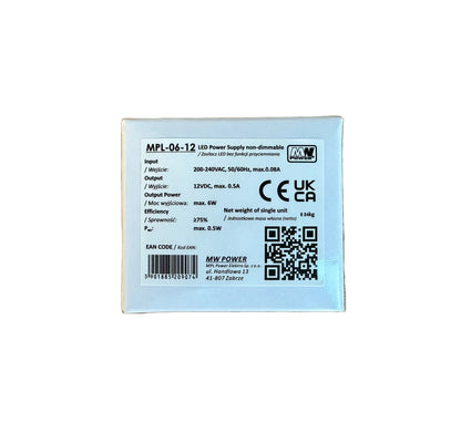 MW Power MPL-06-12 6W 500mA 12V LED Power Supply - LED Retro
