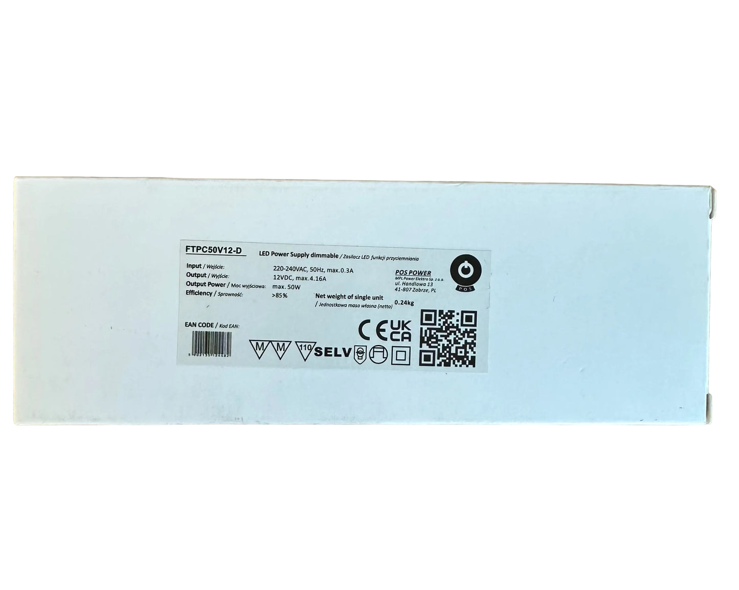 POS Power FTPC50V12-D 50W 12V/4.16A Triac Dimmable LED Power Supply - LED Retro