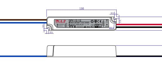 GLP GPV-12-24 12W 24V 0.5A IP67 LED Power Supply - LED Retro