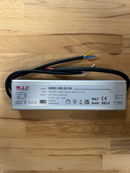 GEMC-240-24-DA 240W 24V 10A IP67 DALI2 - Push Dim Dimmable LED Driver - LED Retro