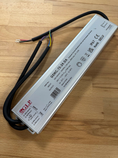 GEMC-75-24-DA 75W 24V 3.13A IP67 DALI2 - Push Dim Dimmable LED Driver - LED Retro