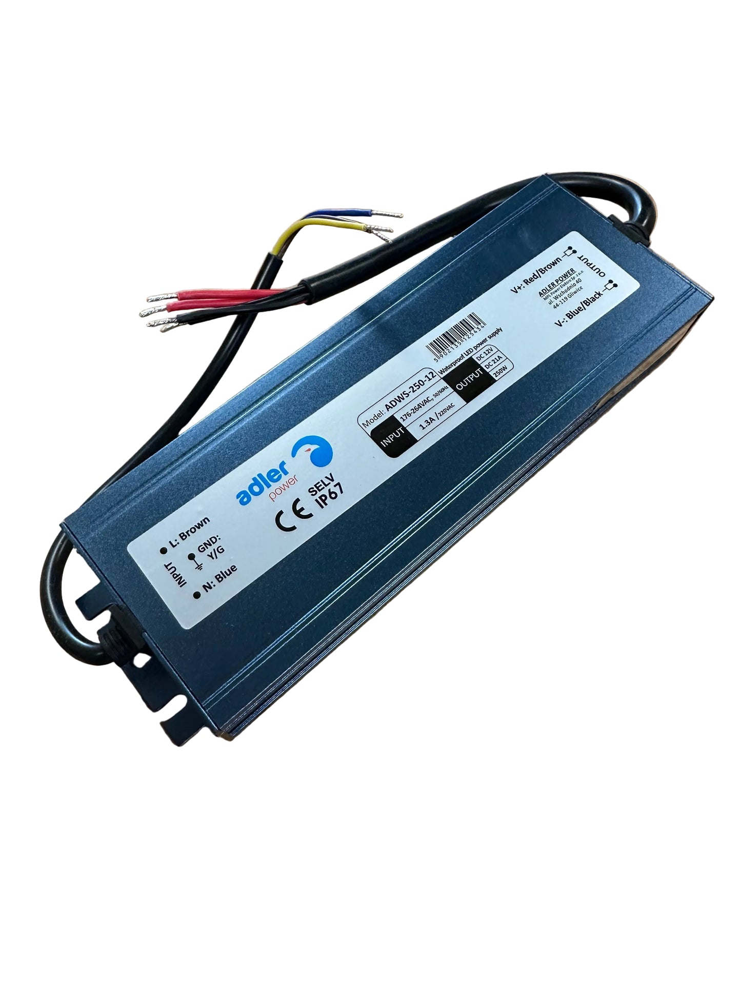 ADLER ADWS-250-12 12V/21A 250W IP67 CV LED Power Supply - LED Retro