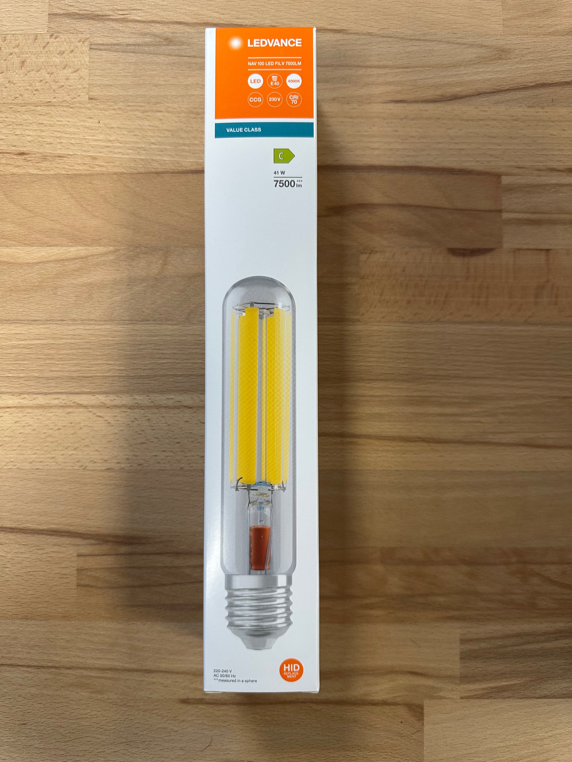 Ledvance NAV 100 LED FIL V 41W = 100W E40 SON-T Replacement Lamps - LED Spares