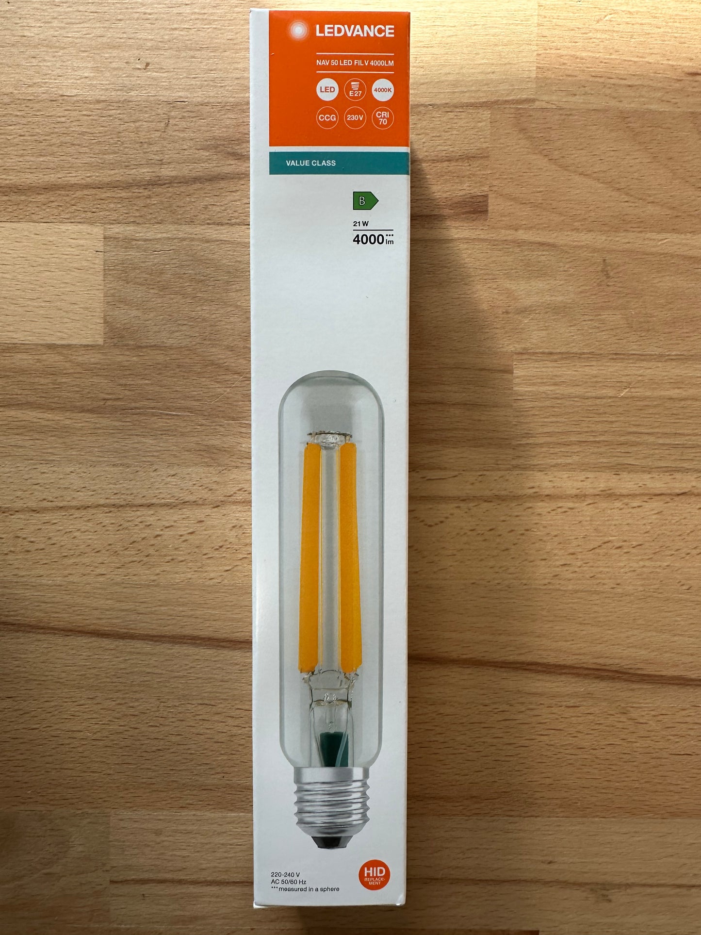4099854071997 - NAV 50 LED FILAMENT VALUE 4000lm 21W 740 E27 (Cool White) - LED Retro