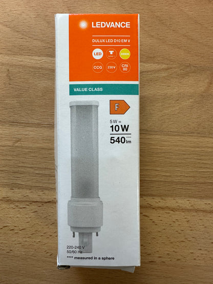 4058075823051 = DULUX LED D10 EM  AC MAINS VALUE 5W 830 G24d-1 540lm - LED Retro