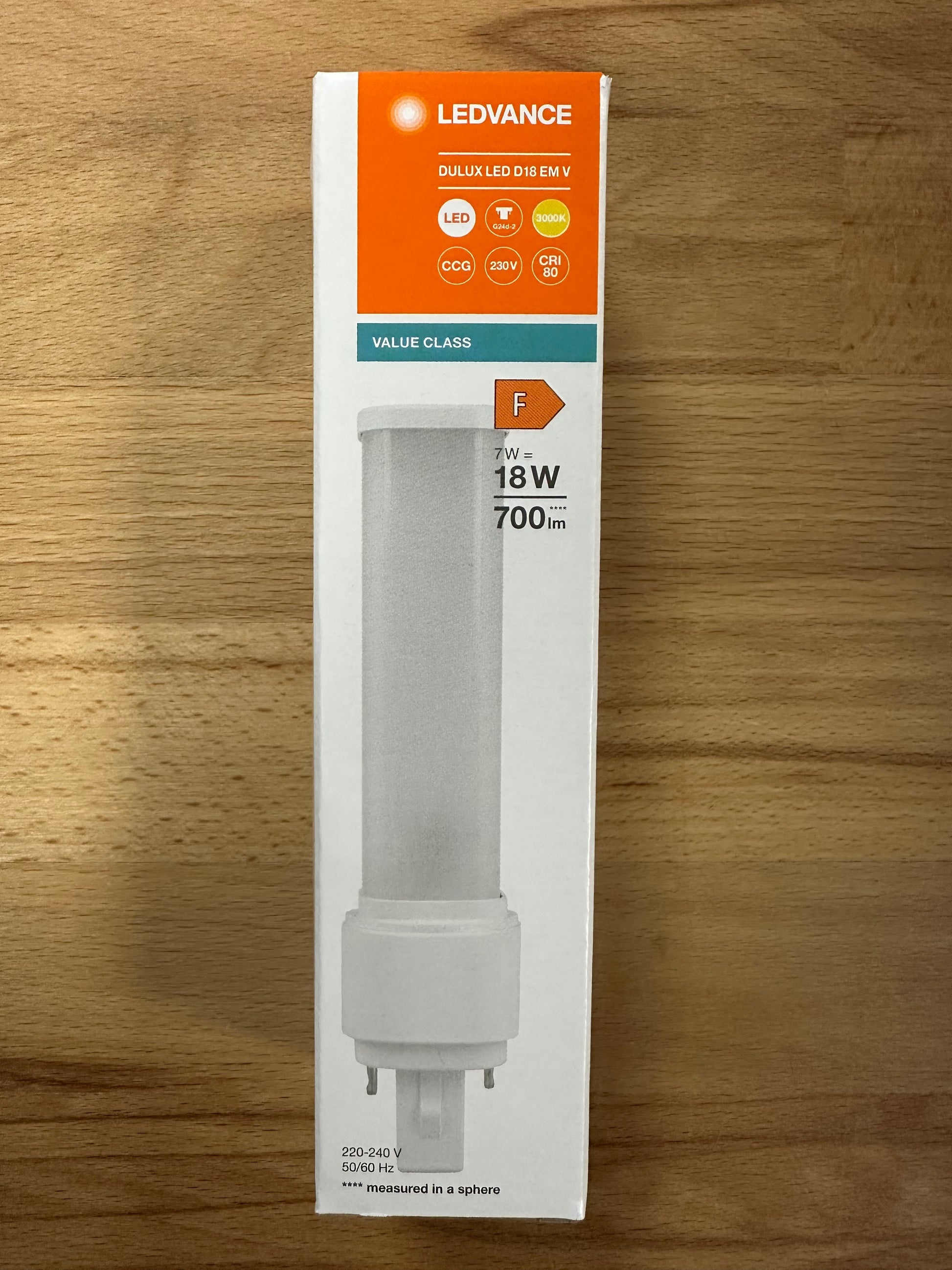 4058075823150 = DULUX LED D18 EM & AC MAINS VALUE 7W 840 G24d-2 770lm - LED Retro