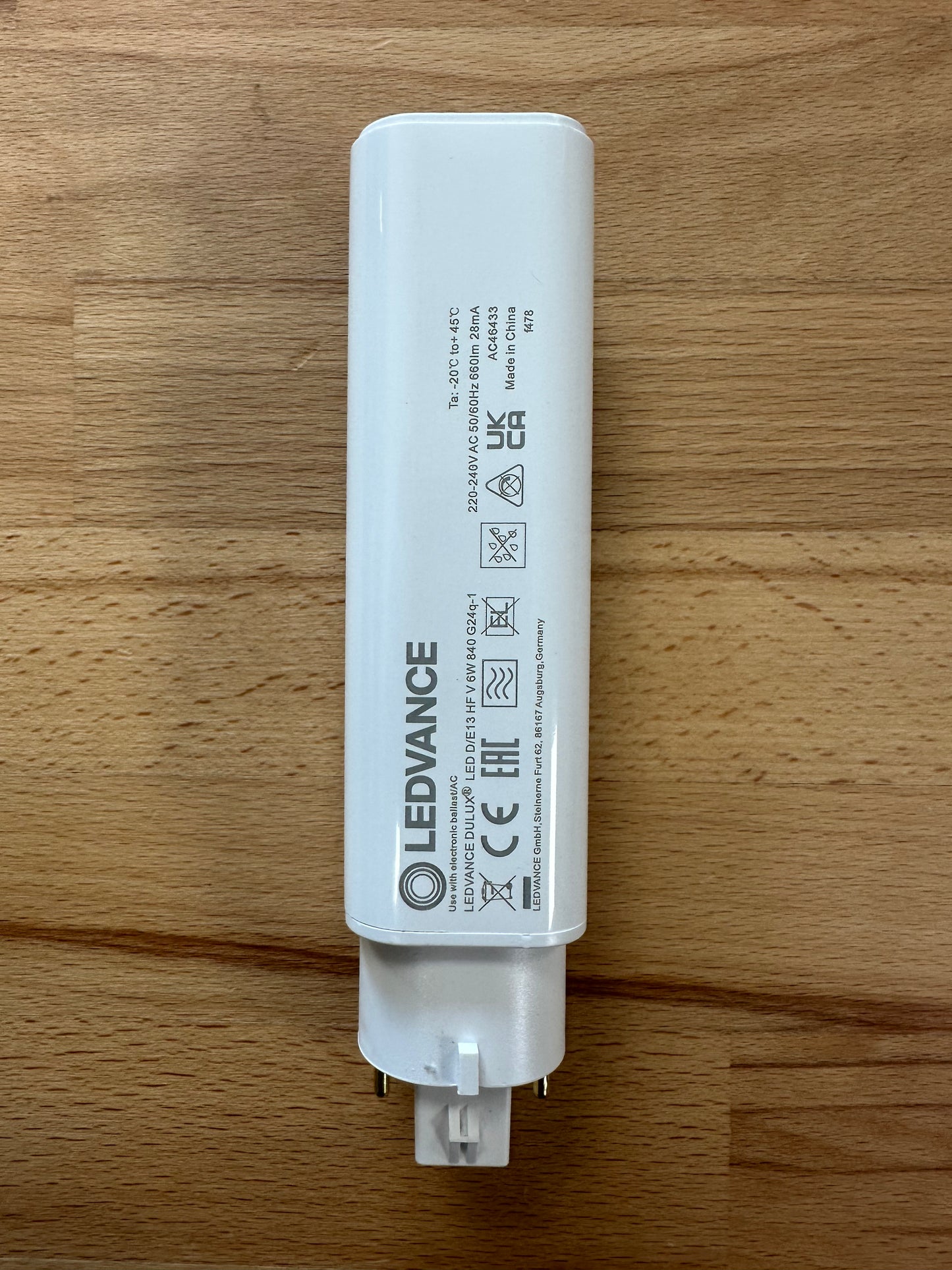 4058075821958 = DULUX LED D/E13 HF & AC MAINS VALUE 6W 840 G24Q-1 660lm - LED Retro