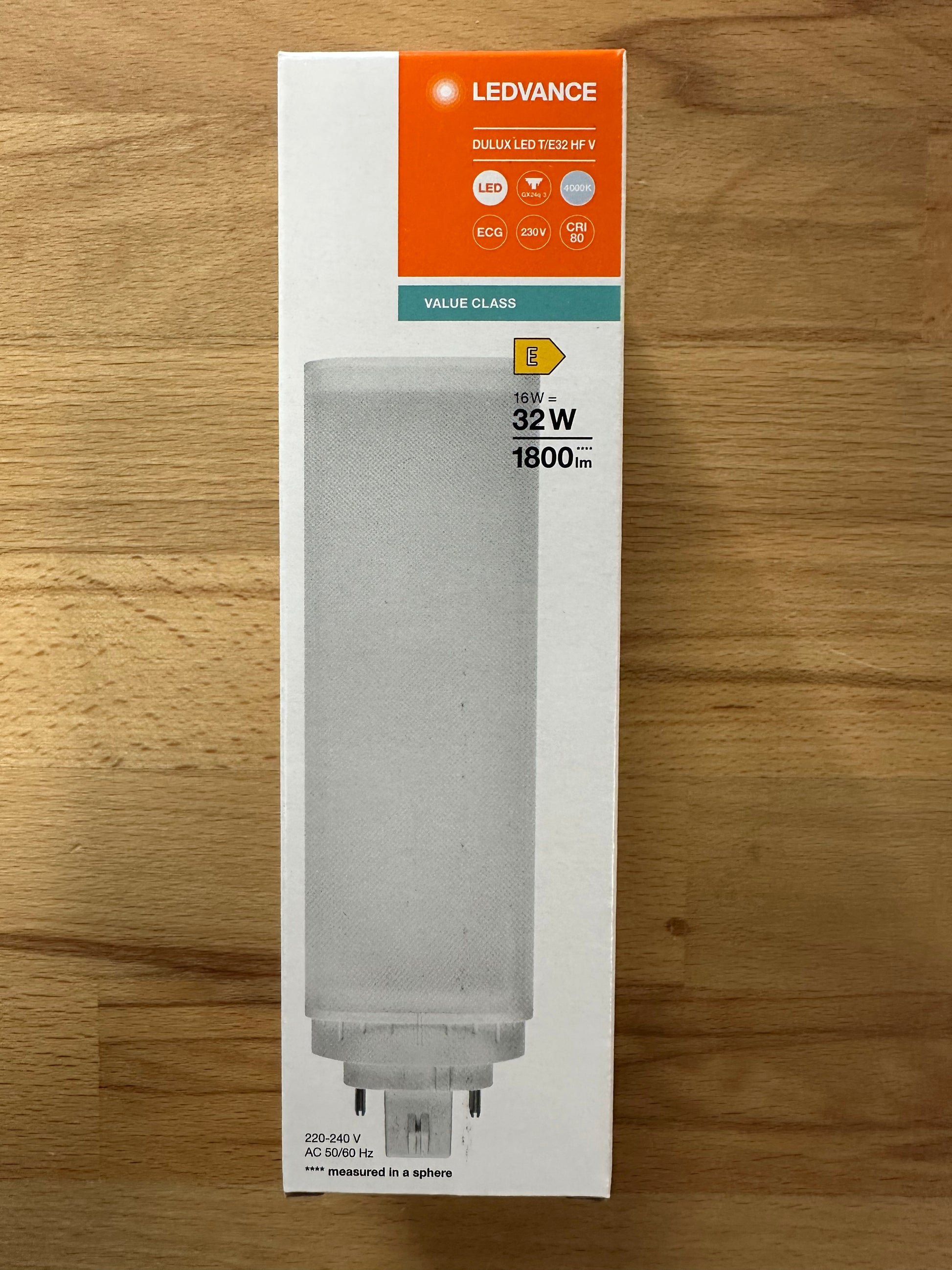 4058075822351 = DULUX LED T/E32 HF & AC MAINS VALUE 16W 840 GX24Q-3 1800lm - LED Retro