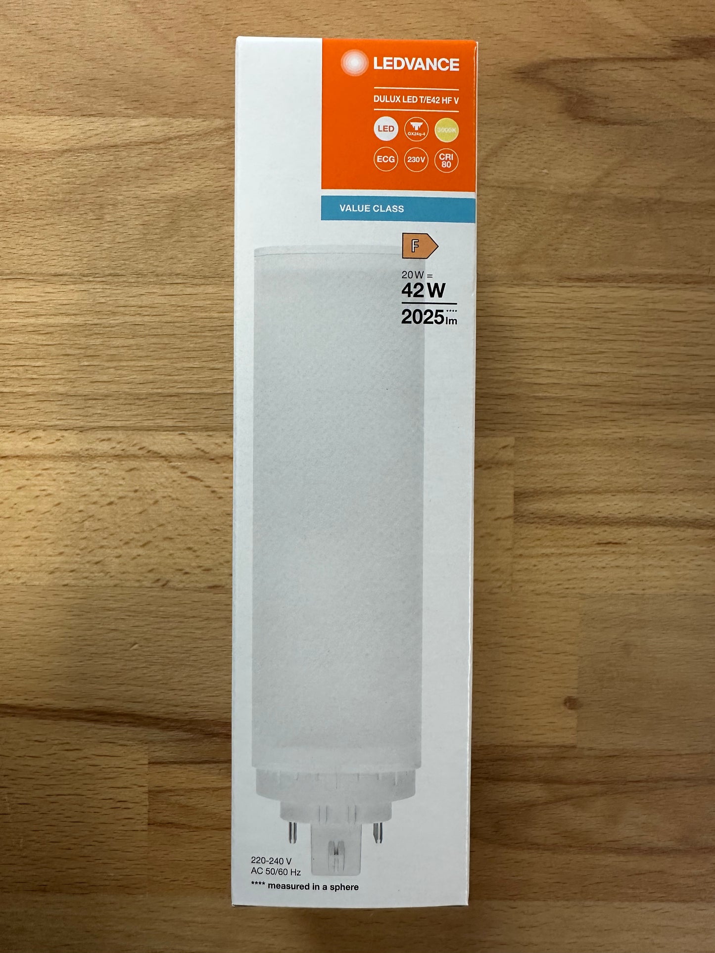 4058075822375 = DULUX LED T/E42 HF & AC MAINS VALUE 20W 830 GX24Q-4 2025lm - LED Retro