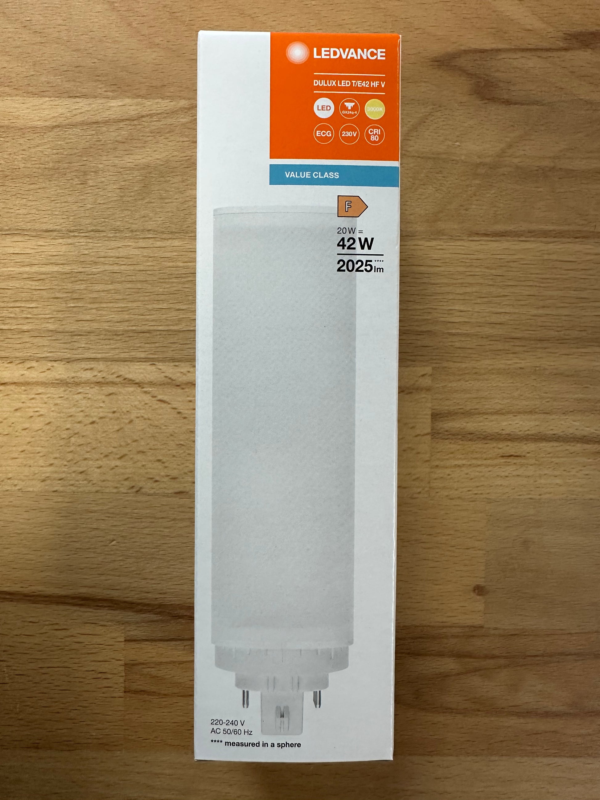 4058075822375 = DULUX LED T/E42 HF & AC MAINS VALUE 20W 830 GX24Q-4 2025lm - LED Retro