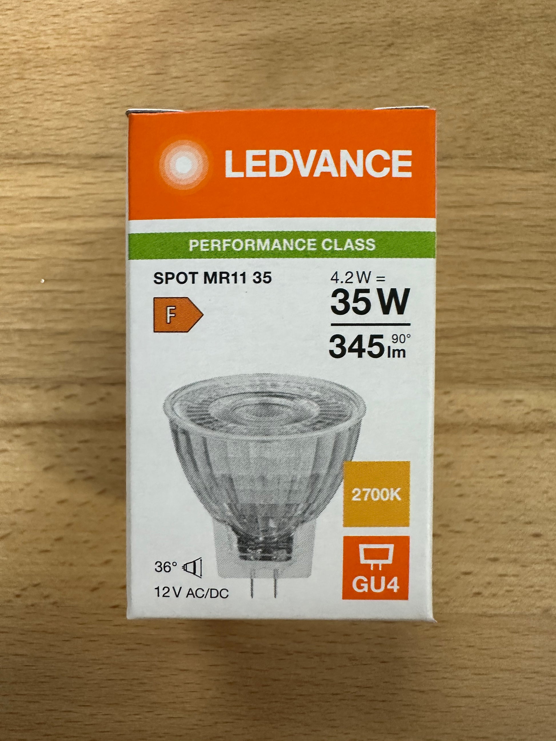 Ledvance Peformance LED MR11 35 36° P 4.2W 827 Extra Warm White GU4 - Replaces 35W - LED Retro