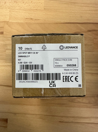 Ledvance Peformance Dimmable LED MR11 35 36° P 4.5W 927 Extra Warm White GU4 - Replaces 35W - LED Retro