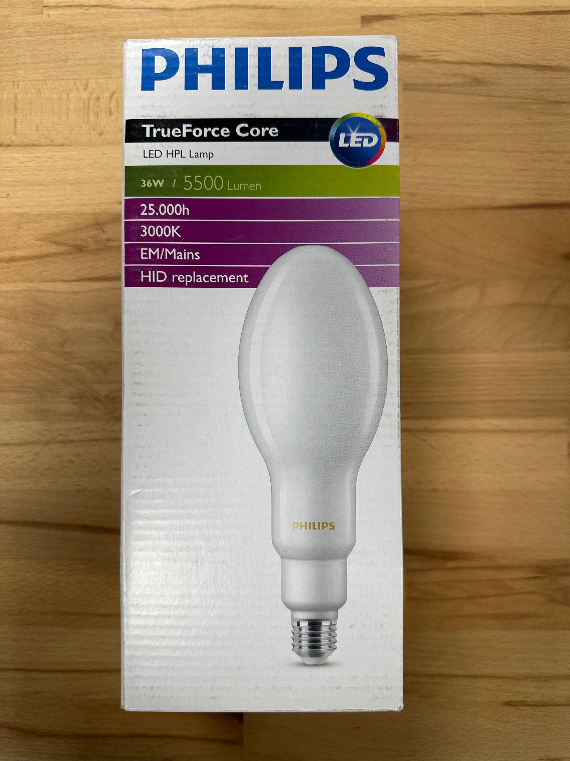 929002481202 - Philips TrueForce LED HPL 36W E27 830 - Warm White - LED Retro