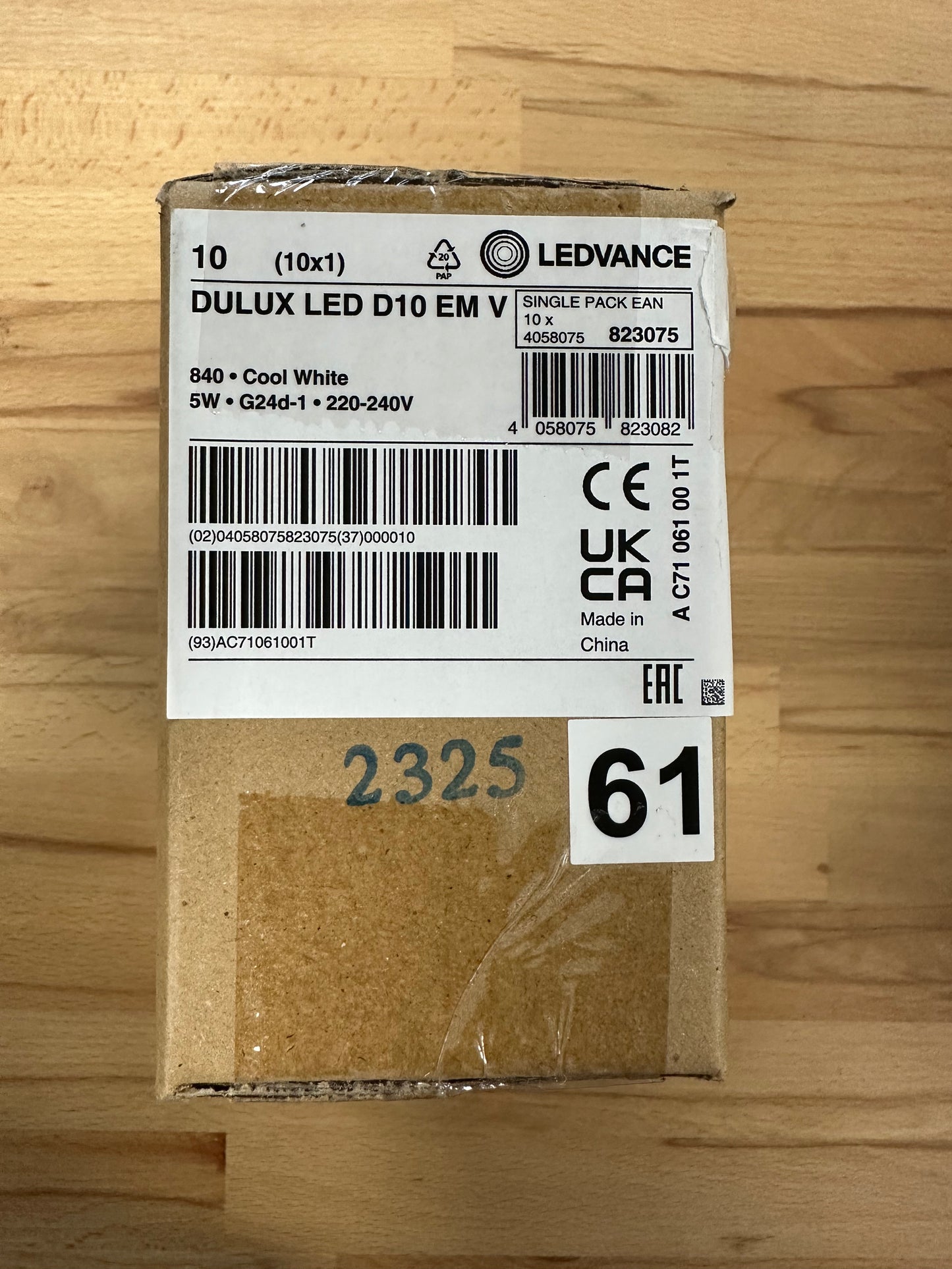 4058075823075 = DULUX LED D10 EM & AC MAINS VALUE 5W 840 G24d-1 600lm - LED Retro