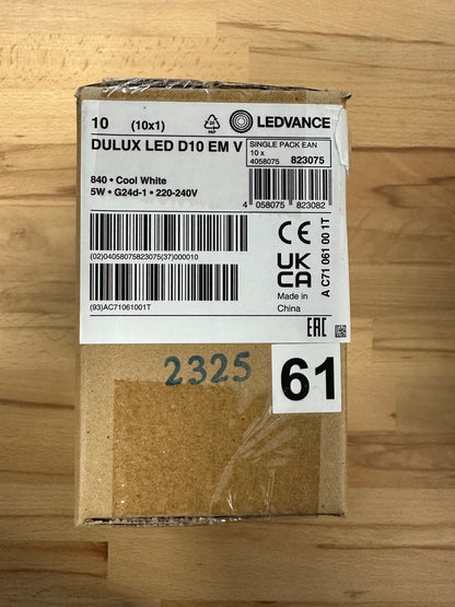 4058075823075 = DULUX LED D10 EM & AC MAINS VALUE 5W 840 G24d-1 600lm - LED Retro