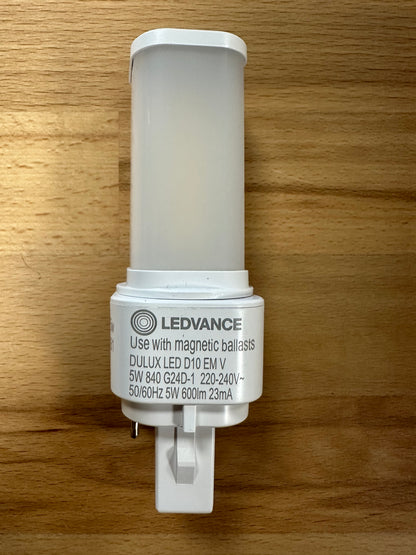 4058075823075 = DULUX LED D10 EM & AC MAINS VALUE 5W 840 G24d-1 600lm - LED Retro