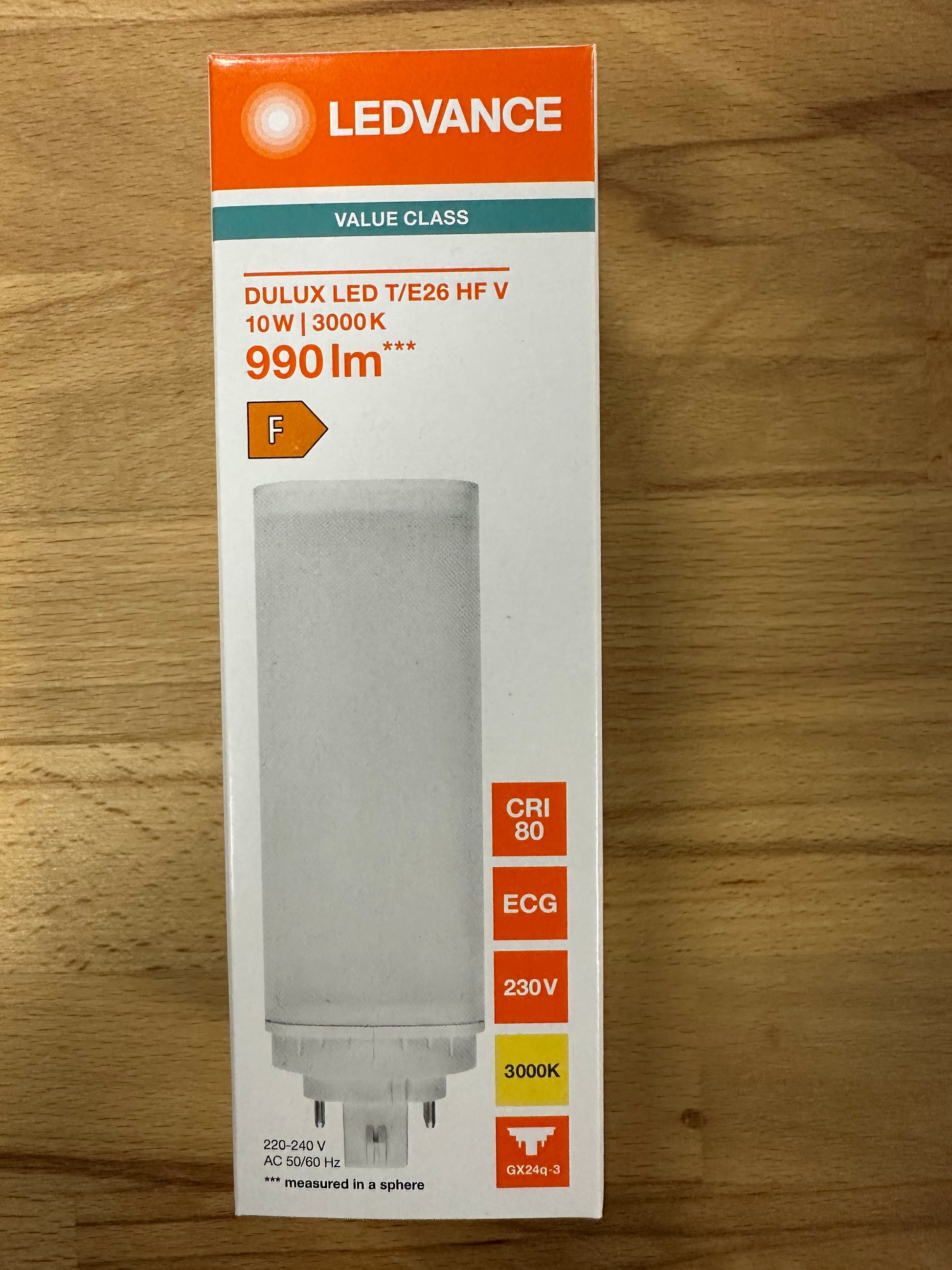 4058075822290 = DULUX LED T/E26 HF & AC MAINS VALUE 10W 830 GX24Q-3 990lm - LED Retro