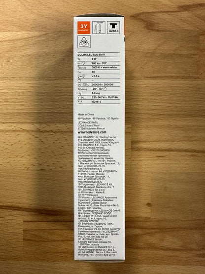 4058075823174 = DULUX LED D26 EM & AC MAINS VALUE 9W 830 G24d-3 990lm - LED Retro