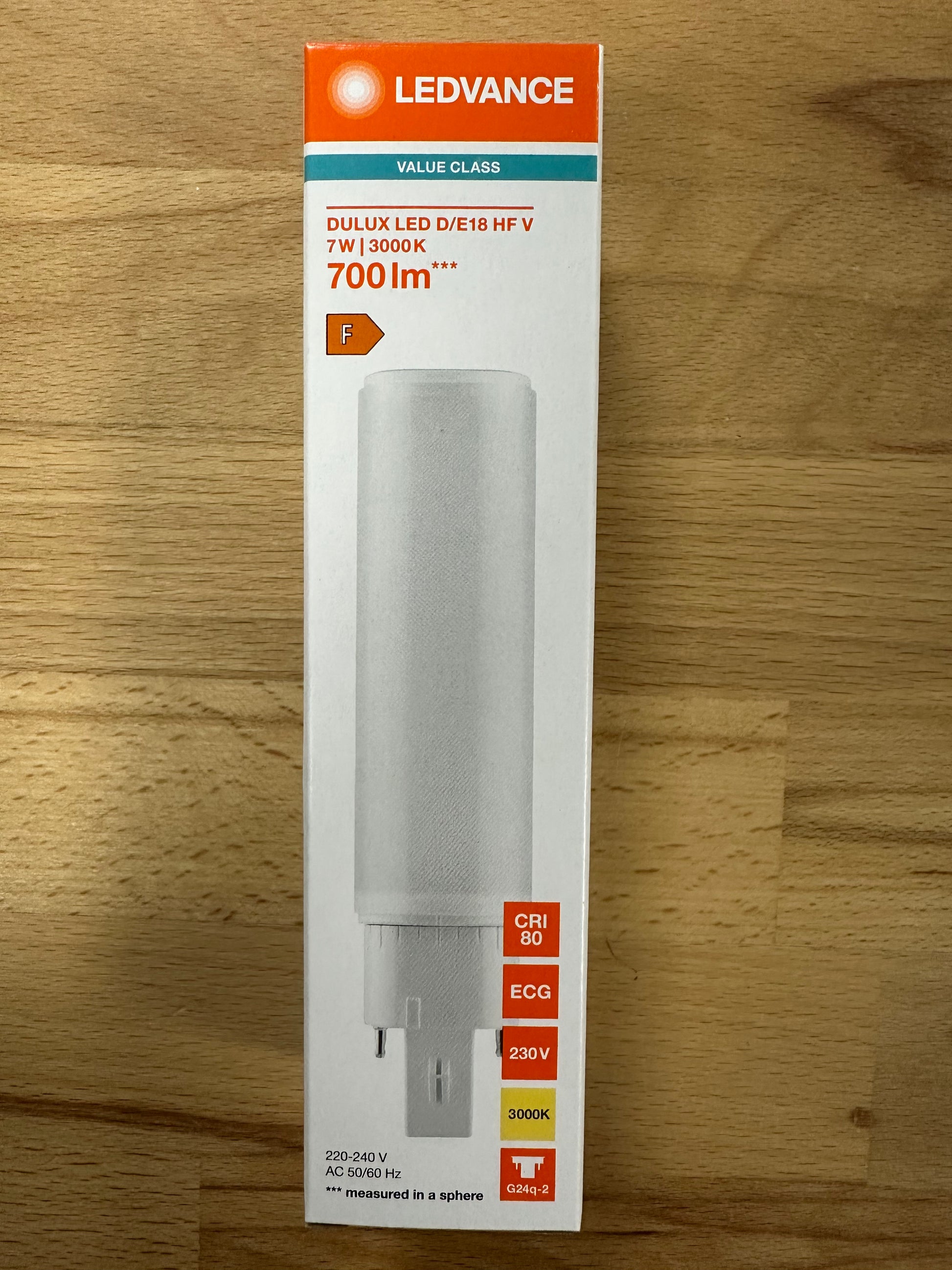 4058075821972 = DULUX LED D/E18 HF & AC MAINS VALUE 7W 830 G24Q-2700lm - LED Retro