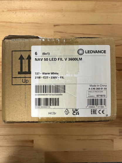 4099854071973 - NAV 50 LED FILAMENT VALUE 3600lm 21W 727 E27 (Warm White) - LED Retro