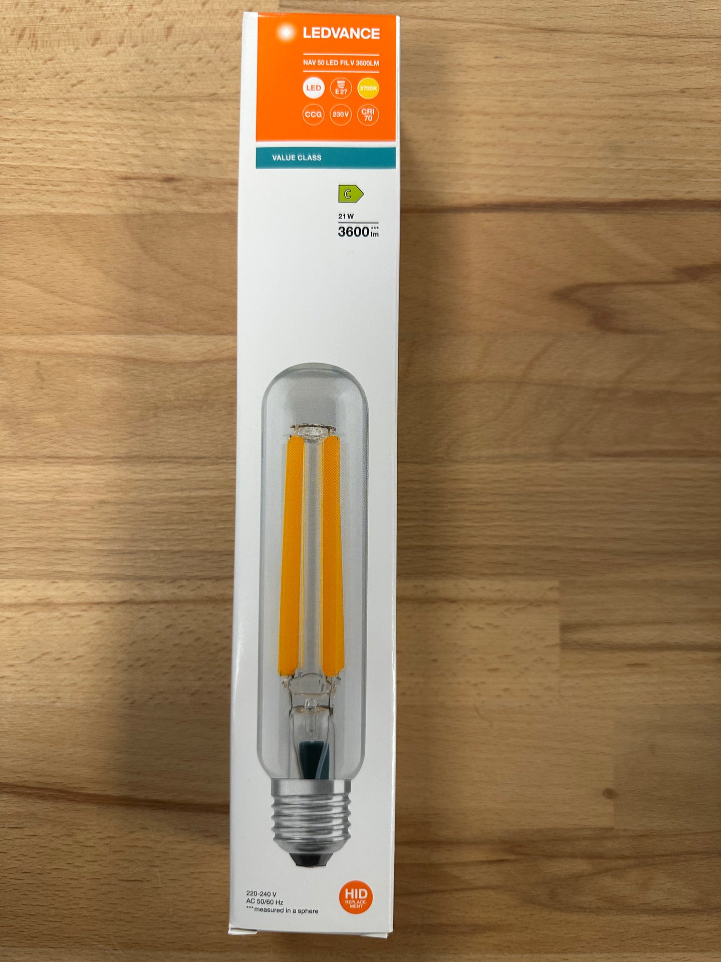 4099854071973 - NAV 50 LED FILAMENT VALUE 3600lm 21W 727 E27 (Warm White) - LED Retro