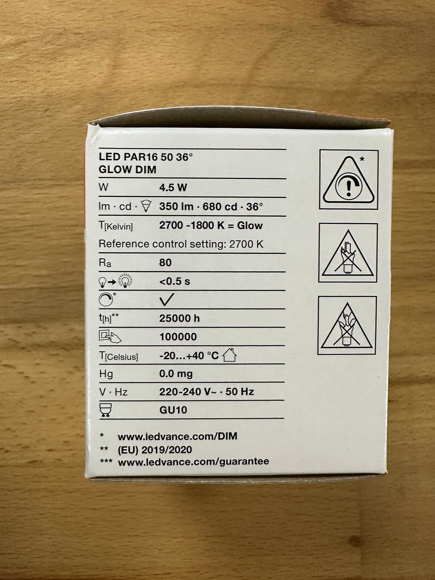 Ledvance LED PAR16 50 36° GlowDim S 4.5W 827 GU10 Lamp - 4099854071430 - LED Retro