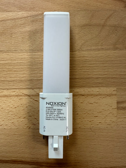 248455 = Noxion Lucent PL-S LED 2.8W = 5W G23 2Pin 827 Extra Warm White 368lm - LED Retro