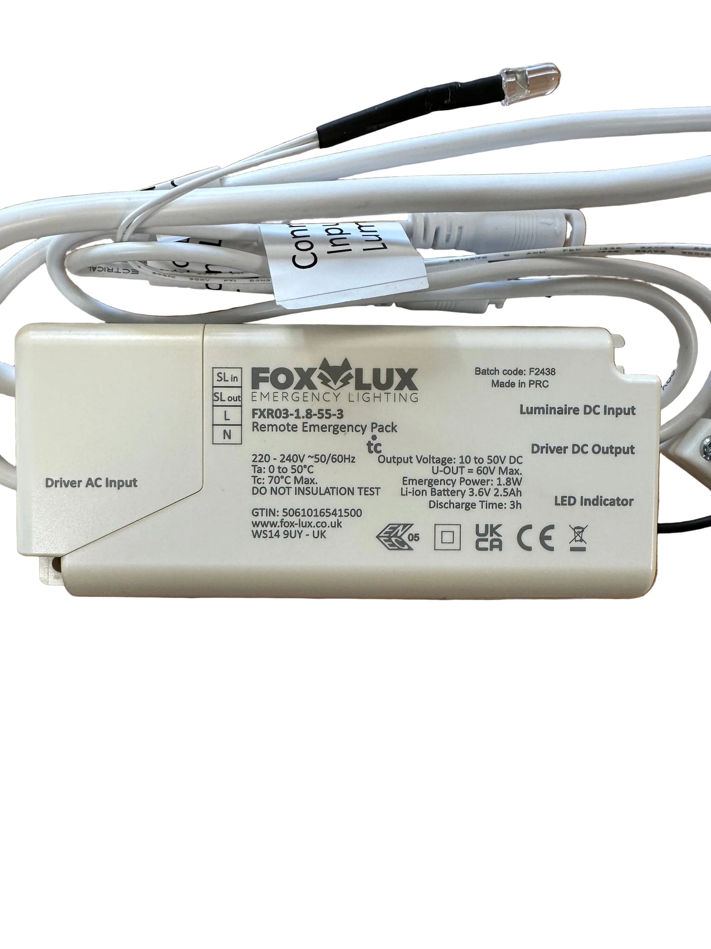 FoxLux FXR03-1.8-55-3 Micro Remote Pack Manual Test 10-50V 1.8W - LED Retro