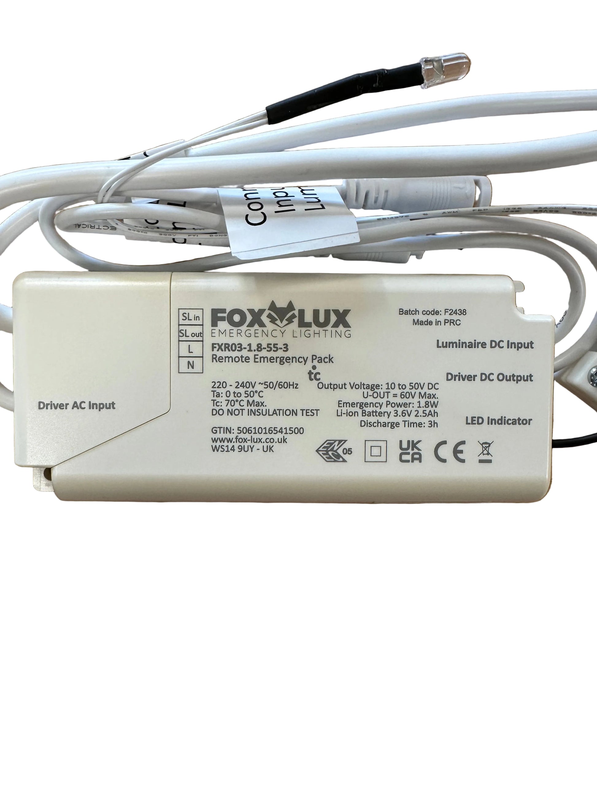 FoxLux FXR03-1.8-55-3 Micro Remote Pack Manual Test 10-50V 1.8W - LED Retro